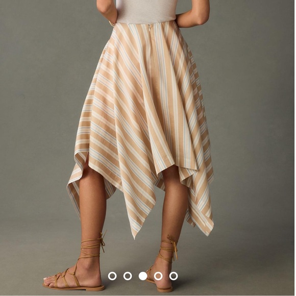 NWT Anthropologie asymmetrical wrap skirt by Maeve with stripes. - Picture 3 of 10